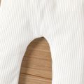 Baby Girl 95% Cotton Rib Knit Ruffle Trim Pants Leggings White