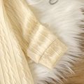 Baby Girl Solid Cable Knit Turtleneck Long-sleeve Sweater Dress Apricot image 5