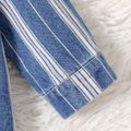 100% Cotton Denim Baby Boy Button Front Striped Long-sleeve Jacket BLUEWHITE