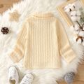 Baby Boy/Girl Solid Turtleneck Long-sleeve Cable Knit Pullover Sweater Apricot
