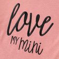 Letter Embroidered Pink Rib Knit Short-sleeve Tee and Drawstring Pants Sets for Mom and Me Mauve Pink