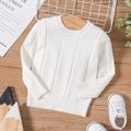 Baby Boy/Girl Solid Crew Neck Long-sleeve Knit Pullover Sweater OffWhite