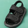 Toddler Simple Black Velcro Open Toe Sandals Black