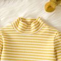 Baby Boy/Girl Pinstriped Rib Knit Mock Neck Long-sleeve Top Ginger image 4