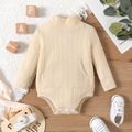 Baby Boy/Girl Solid Cable Knit Mock Neck Long-sleeve Romper Apricot