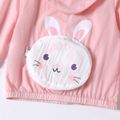 Toddler Girl Foldable Rabbit Backpack Jacket Pink image 4