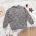 Toddler Boy Basic Textured Gray Knit Sweater Grey image 2