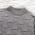 Toddler Boy Basic Textured Gray Knit Sweater Grey image 3