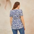 Maternity Leopard Print Belted Short-sleeve Tee Apricot