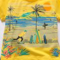 Toddler Boy 2pcs Beach Short-sleeve Yellow T-shirt Top and Solid Black Shorts Set Multi-color