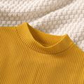 Kid Boy/Kid Girl Solid Color Ribbed Mock Neck Long-sleeve Sweater KHAKI image 4