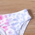2pcs Baby Girl Allover Butterfly Print Bow Front Bikini Set Swimsuit Purple