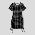 Look Familial Manches courtes Tenues de famille assorties Ensemble Noir/ Blanc image 2