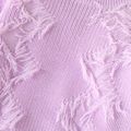 Toddler Girl Sweet Turtleneck Frayed Trim Purple Knit Sweater Light Purple image 4