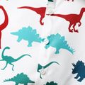 2pcs Toddler Boy Animal Dinosaur Print Lapel Collar Short-sleeve Shirt and Green Shorts Set Colorful