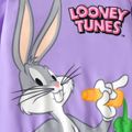 Looney Tunes Kid Girl Letter Print Hoodie Sweatshirt Purple