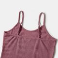 Mommy and Me Solid Waffle Textured Cami Tops and Leggings Sets PurpleSage