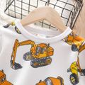 Toddler Boy Vehicle Excavator Print Pullover Sweatshirt White image 3