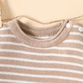 100% Cotton Baby Boy/Girl Striped Short-sleeve Romper Brown