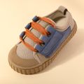 Toddler / Kid Color Block Lace Up Casual Canvas Shoes Bluish Grey image 3