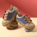Toddler / Kid Color Block Lace Up Casual Canvas Shoes Bluish Grey image 2