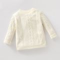 Toddler Girl Floral Pattern Cute Knit Sweater White