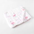 Baby Blanket Quilt Soft Breathable Bamboo Cotton Newborn Swaddle Wrap Receiving Blanket Flamingo Rainbow Unicorn Pattern Pink