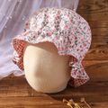 Chapéu de viseira de babados de dupla face com padrão de frutas e xadrez para bebê/criança Rosa image 1