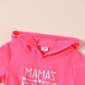 Toddler Girl Letter Print Waisted Hooded Short-sleeve Pink Tee PINK