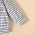2pcs Baby Boy/Girl 95% Cotton Long-sleeve Striped Hoodie and Pants Set Grey