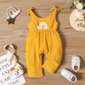 Baby Girl 100% Cotton Crepe Rainbow Design Solid Overalls Ginger-2 image 1