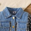 100% Cotton Baby Boy/Girl Long-sleeve Houndstooth Spliced Denim Jacket Blue image 4