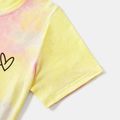 Mommy and Me 95% Cotton Short-sleeve Letter Print Tie Dye T-shirts Light Pink