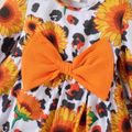 2-Pack Baby Girl Long-sleeve Solid Rib Knit and Allover Sunflower & Leopard Print Dresses Set MultiColour image 4
