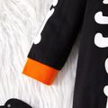 Halloween Baby Boy 96% Cotton Long-sleeve Glow In The Dark Skeleton Print Jumpsuit Black
