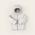Kid Boy/Kid Girl Portable Packable Solid Color Hooded Zipper Design Puffer Down Coats Light Grey image 2