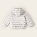 Kid Boy/Kid Girl Portable Packable Solid Color Hooded Zipper Design Puffer Down Coats Light Grey image 3