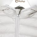 Kid Boy/Kid Girl Portable Packable Solid Color Hooded Zipper Design Puffer Down Coats Light Grey image 4