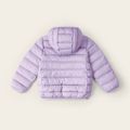 Kid Girl Solid Color Portable Lightweight Packable Hooded Puffer Down Coat Light Purple image 2