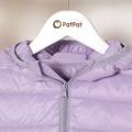 Kid Girl Solid Color Portable Lightweight Packable Hooded Puffer Down Coat Light Purple image 4