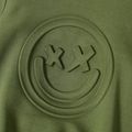 Toddler Boy Face Graphic Textured Solid Color Hoodie Sweatshirts Army green