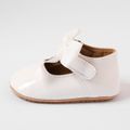 Baby / Toddler Ribbed Bow Mary Jane Princess Shoes White