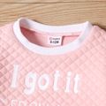 Baby Girl Letter Embroidered Pink Long-sleeve Pullover Sweatshirt Pink