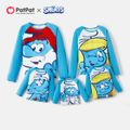The Smurfs Family Matching Blue Raglan-sleeve Graphic T-shirts Blue image 1