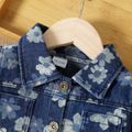 Toddler Girl/Boy Trendy Floral Print Lapel Collar Denim Jacket Blue
