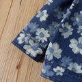 Toddler Girl/Boy Trendy Floral Print Lapel Collar Denim Jacket Blue