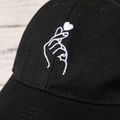 Baby Heart Gesture Embroidered Baseball Cap Black