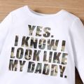 2pcs Baby Boy Camouflage Spliced Letter Print Long-sleeve Jumpsuit with Hat Set ColorBlock image 3