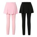 Kid Girl Faux-two Solid Color Elasticized Skirt Leggings Pink image 2