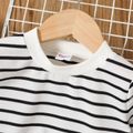 Toddler Boy Casual Stripe Pullover Sweatshirt OffWhite